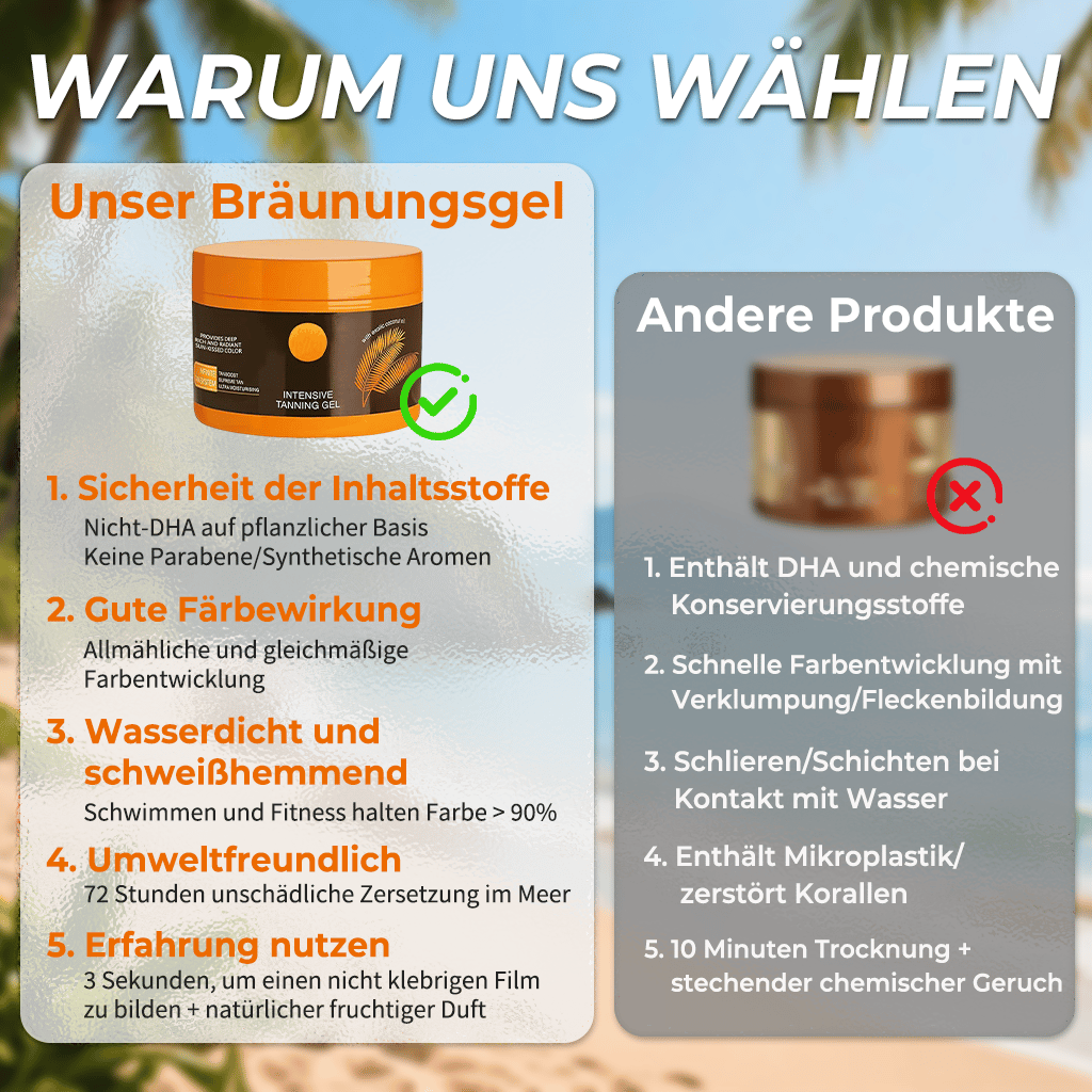 ☀️Sommerangebot 49 % Rabatt😍⭐Luxuriöses, goldschimmerndes Intensiv-Bräunungsgel
