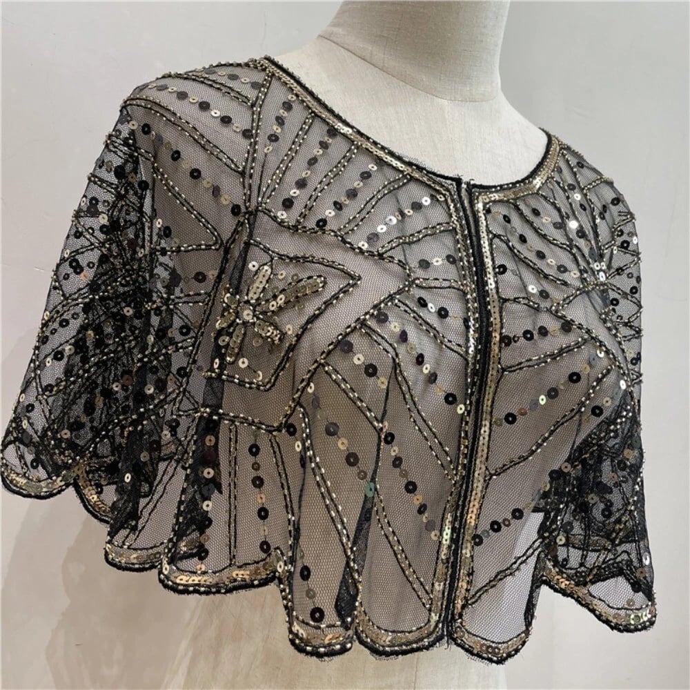 🔥 Letzter Tag 50 % RABATT - Vintage-Spitzen-Schal mit Perlen