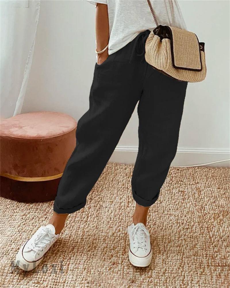 💕Letzter Tag der Aktion 50% OFF💕👗Casual Hosen aus Baumwolle und Leinen für Frauen