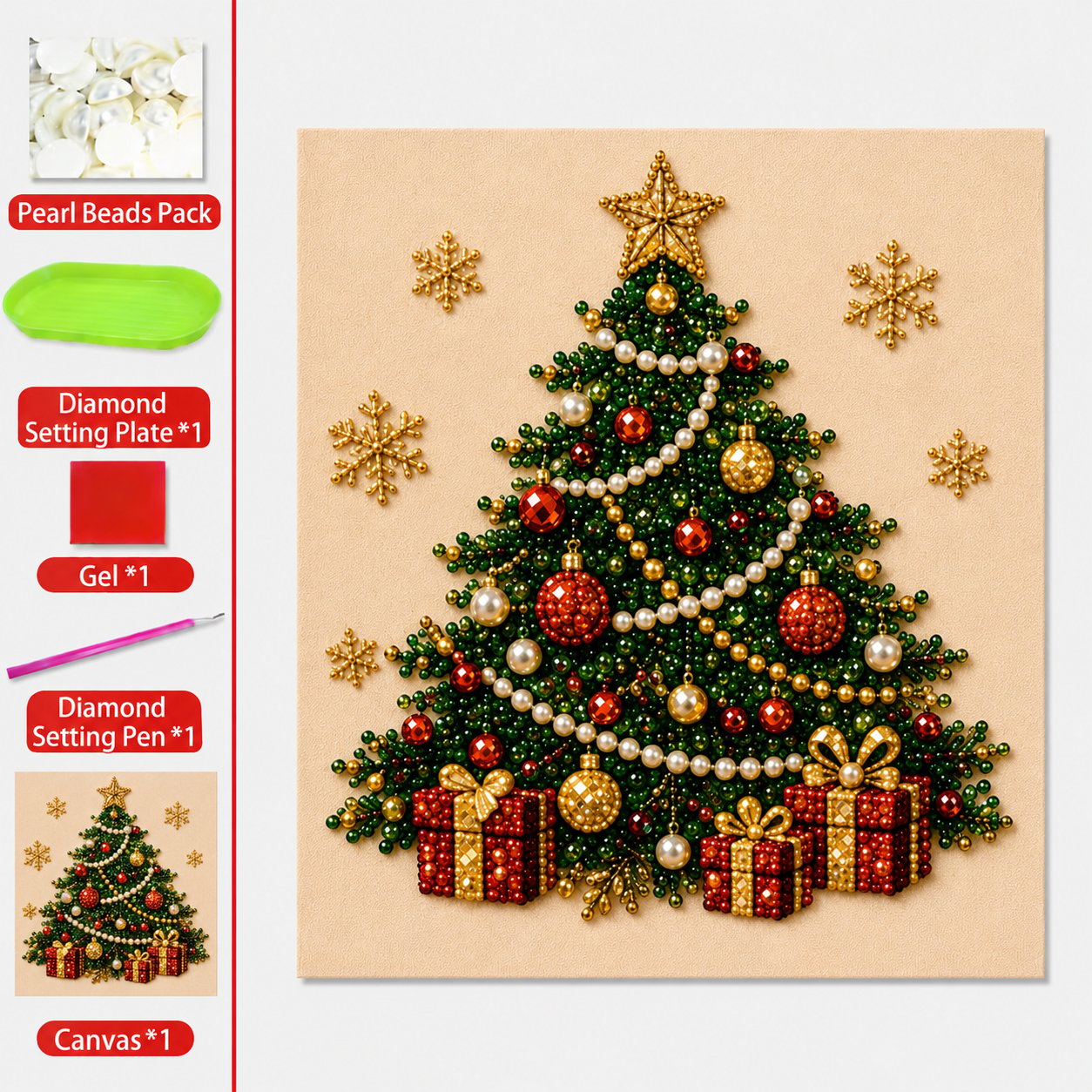 ❄️Sommerfrische 50 % Rabatt!💎DIY-Weihnachts-Diamond-Painting mit Perleffekt – Kreatives Bastelset mit Rahmen für festliche Dekoration