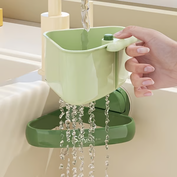✨💦Eckregal mit Filter für Spülbecken mit Saugnäpfen
