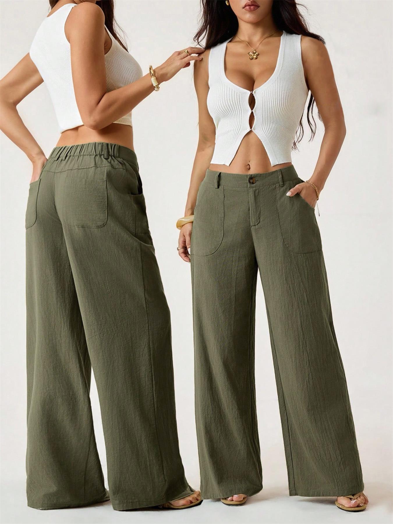 🔥 Neu 2026! 50% Rabatt Damen Leinen-Baumwoll Weite Hose 🤍 Hoher Bund, luftig für Sommer & Alltag