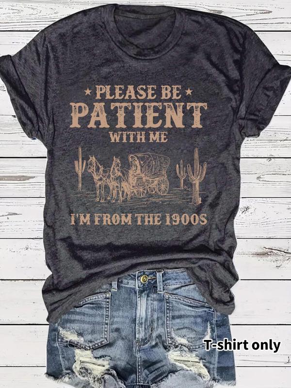 👕I'M From 1900S✨ Vintage monogrammiert Rundhalsausschnitt Damen-T-Shirt