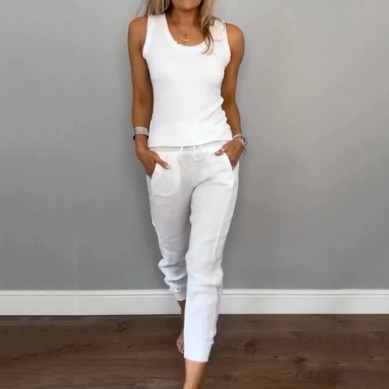 🌿Zweiteiliges Set in Volltonfarbe für Damen