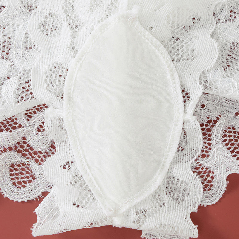 Damen-Spitzen-Bralette- und Höschen-Set