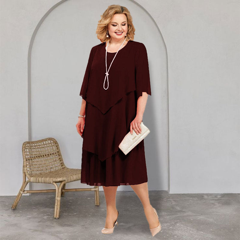 🔥57% Rabatt👗Midikleid im Lagen-Look in großen Größen