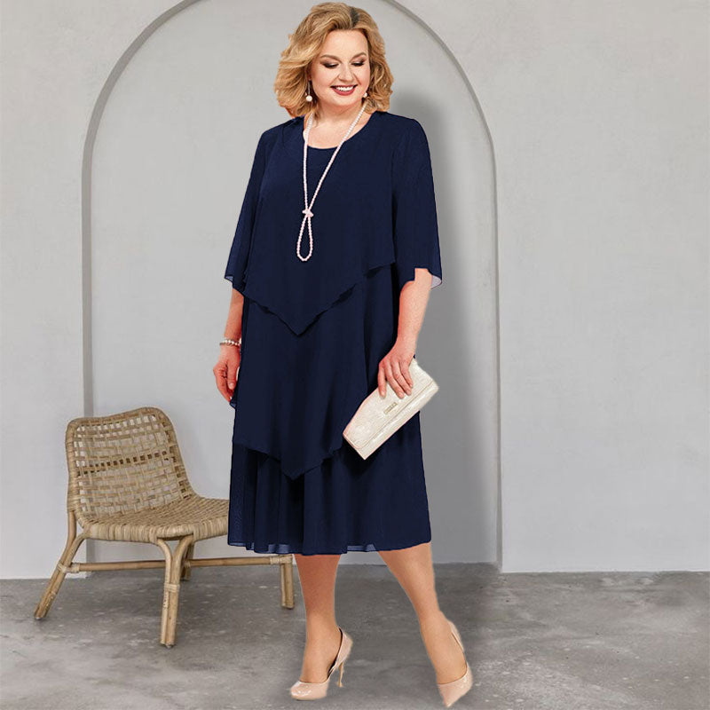 🔥57% Rabatt👗Midikleid im Lagen-Look in großen Größen