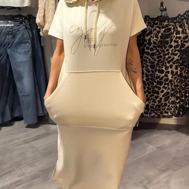 🌸💐Damenkleid mit kurzen Ärmeln und Kapuze🚀Kaufen Sie 2 und erhalten Sie kostenlosen Versand🚀