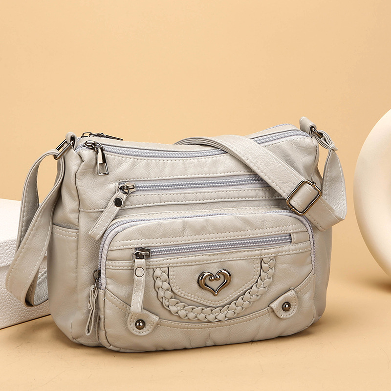 đDamen Crossbody-Tasche aus weichem PU-Leder â mit mehreren FĂ€chern â leicht, praktisch & vielseitig â ideal fĂŒr Alltag & Reisenđâš