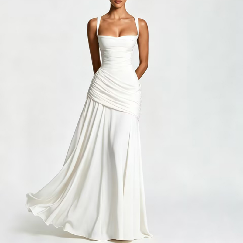 đ 50 % RABATT AKTUELL GĂLTIG! âš Gelbes drapiertes Abend-Maxikleid â Schmeichelnde Taillierung, weich fallendes Material und edler Look fĂŒr Partys & Urlaub đ