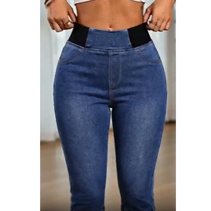 ⏰ Nur noch heute 50% Rabatt! 📦 Täglicher Versand! 👖 Damen High-Waist Denim Capri-Hose mit elastischem Taillenbund & Bauch-Kontrolle, figurformende kurze Jeans für Sommer & Alltag ✨