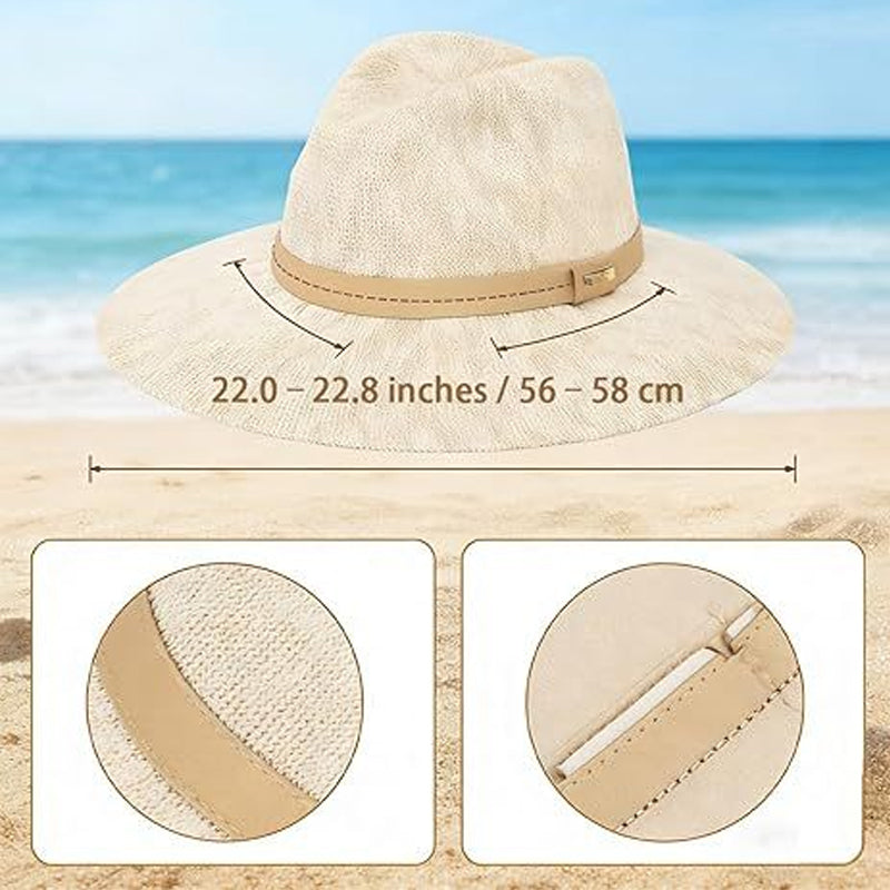 🔥 Letzter Tag! 50% Rabatt Damen Faltbarer Strick-Fedora Sonnenhut ✨ Eleganter UV-Schutz-Hut für Urlaub, Stadt & Alltag