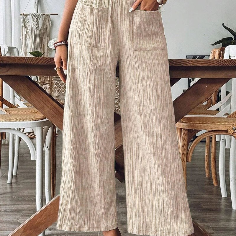 🔥 Letzter Tag! 50% Rabatt Damen Weite Crinkle Hose 🌿 Salbeigrün, luftig für Sommer & Alltag