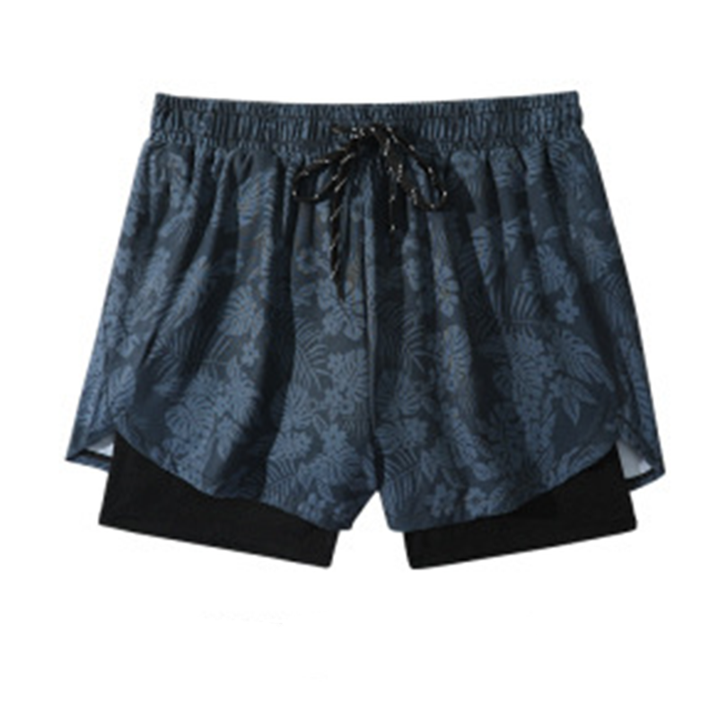 Herren Doppellagige Schnelltrocknende Badehose