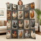 🐱 50% RABATT! 🛋️ Vintage Flanelldecke mit Hühnermuster – Weich, kuschelig & charmant – Ideal für Sofa, Bett & gemütliche Stunden ✨