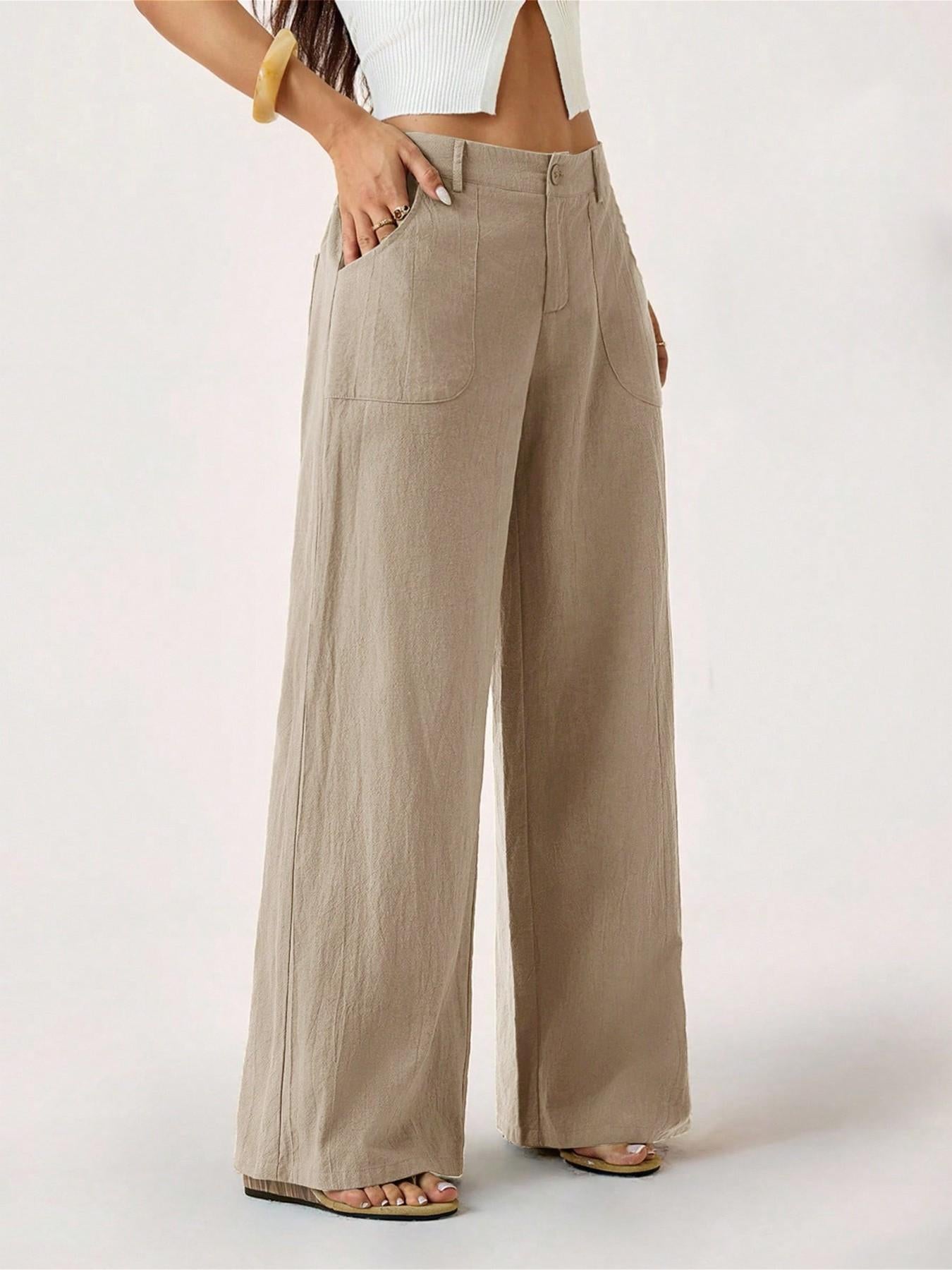🔥 Neu 2026! 50% Rabatt Damen Leinen-Baumwoll Weite Hose 🤍 Hoher Bund, luftig für Sommer & Alltag