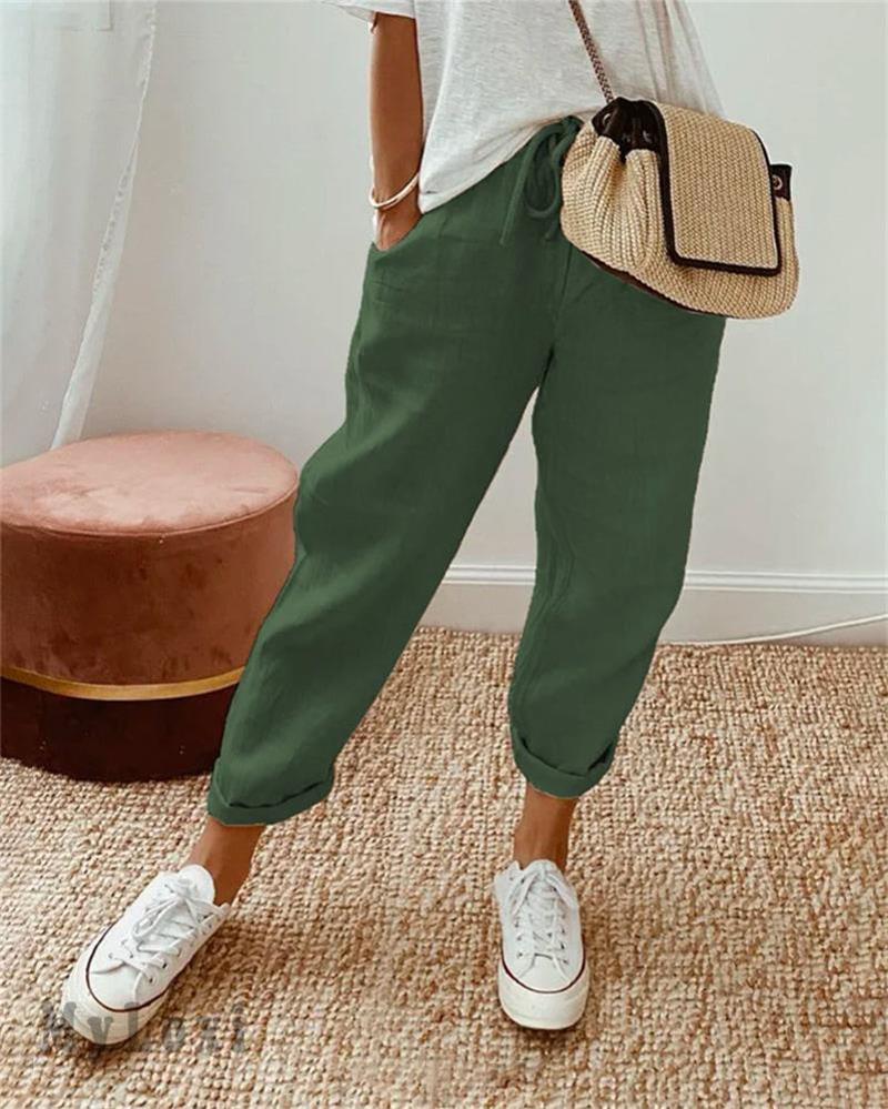 💕Letzter Tag der Aktion 50% OFF💕👗Casual Hosen aus Baumwolle und Leinen für Frauen