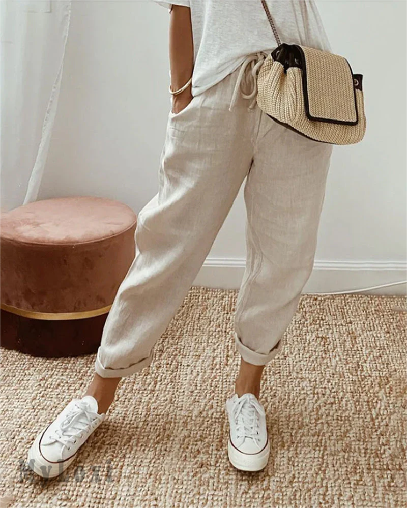 💕Letzter Tag der Aktion 50% OFF💕👗Casual Hosen aus Baumwolle und Leinen für Frauen