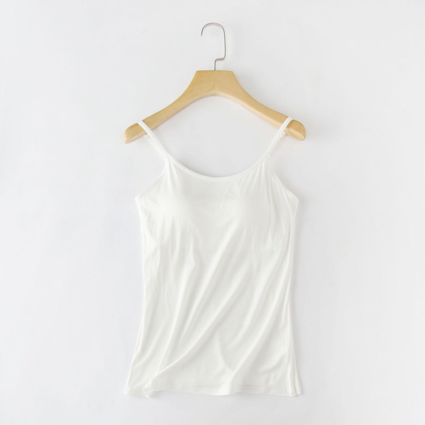 ☀️ 50 % RABATT FÜR BEGRENZTE ZEIT! 👚 Damen Tanktop mit integriertem BH – Verstellbare Träger, elastischer Stoff und runder Ausschnitt für Alltag & Layering 🤍
