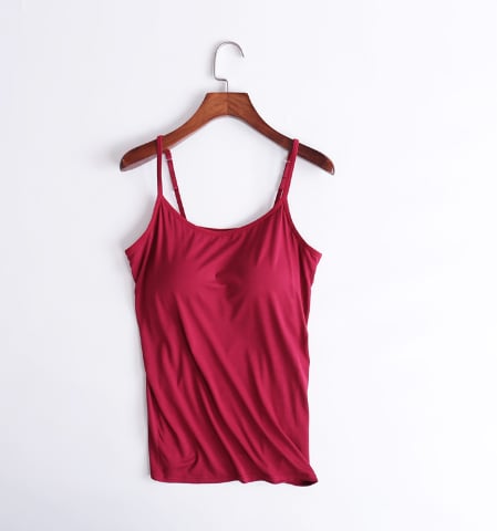 ☀️ 50 % RABATT FÜR BEGRENZTE ZEIT! 👚 Damen Tanktop mit integriertem BH – Verstellbare Träger, elastischer Stoff und runder Ausschnitt für Alltag & Layering 🤍