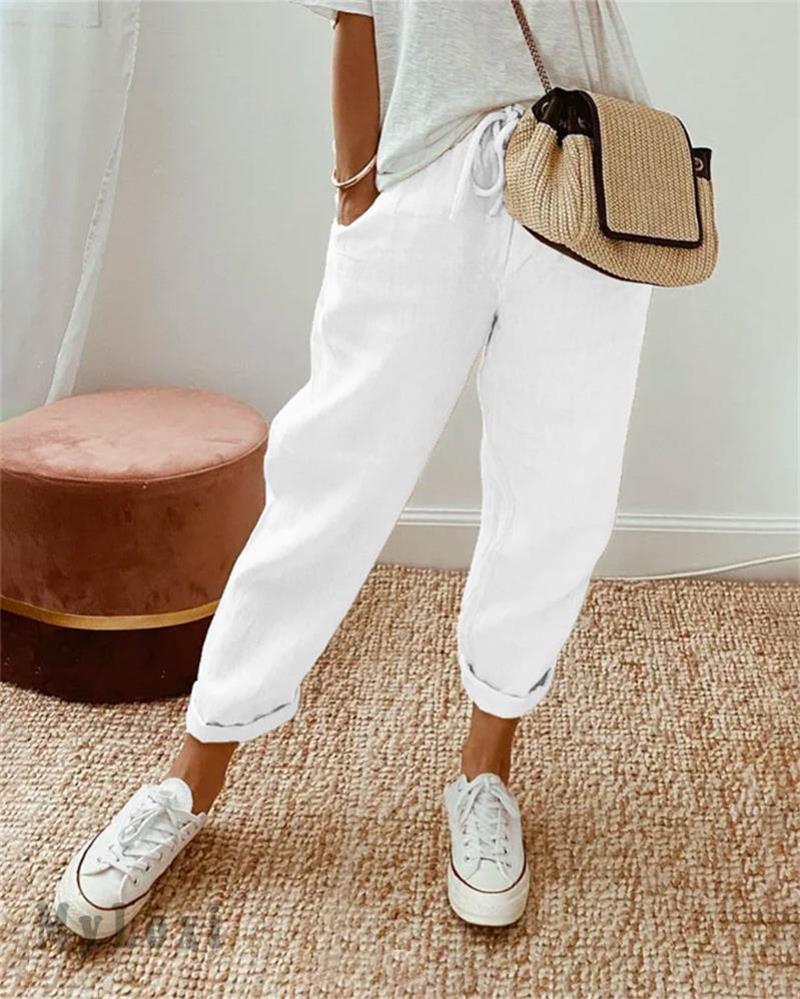 💕Letzter Tag der Aktion 50% OFF💕👗Casual Hosen aus Baumwolle und Leinen für Frauen