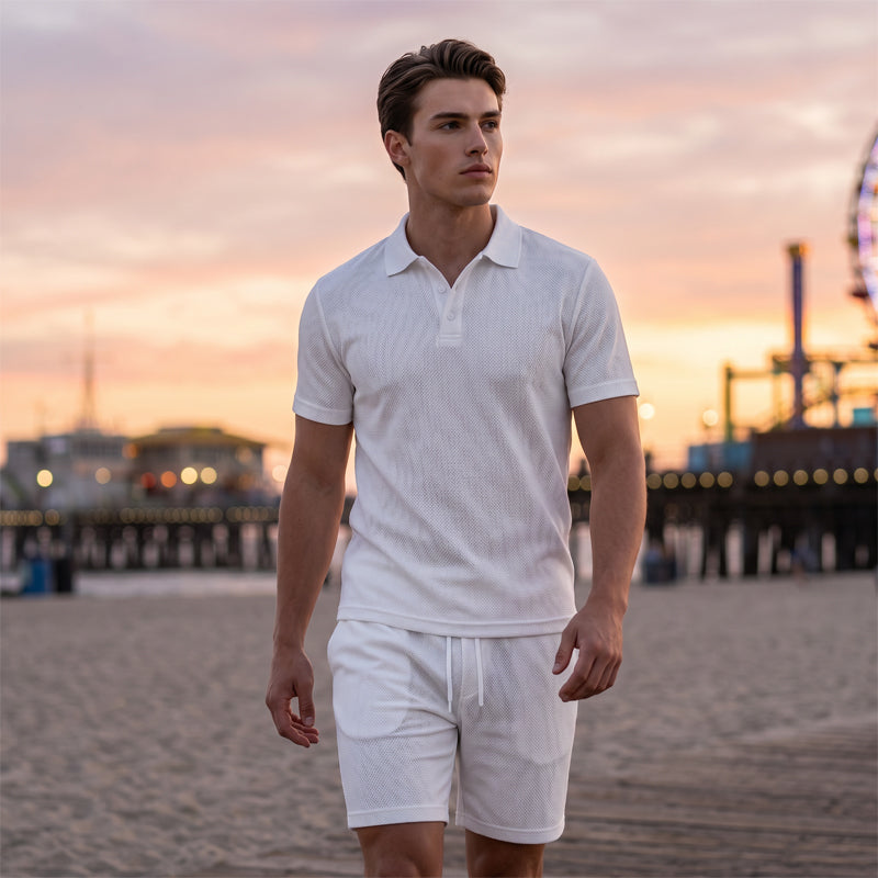 👔 Lässiges Herren Polo & Shorts Set ✨ Sommerliches 2-teiliges Freizeit-Outfit für Strand, Stadt & Urlaub