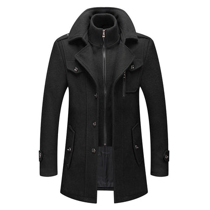 🍂 Frühherbst-Sonderaktion: 50 % Rabatt！⌛️Herren Business-Wollmantel Mode Doppelkragen Mittel- und Langwollmantel