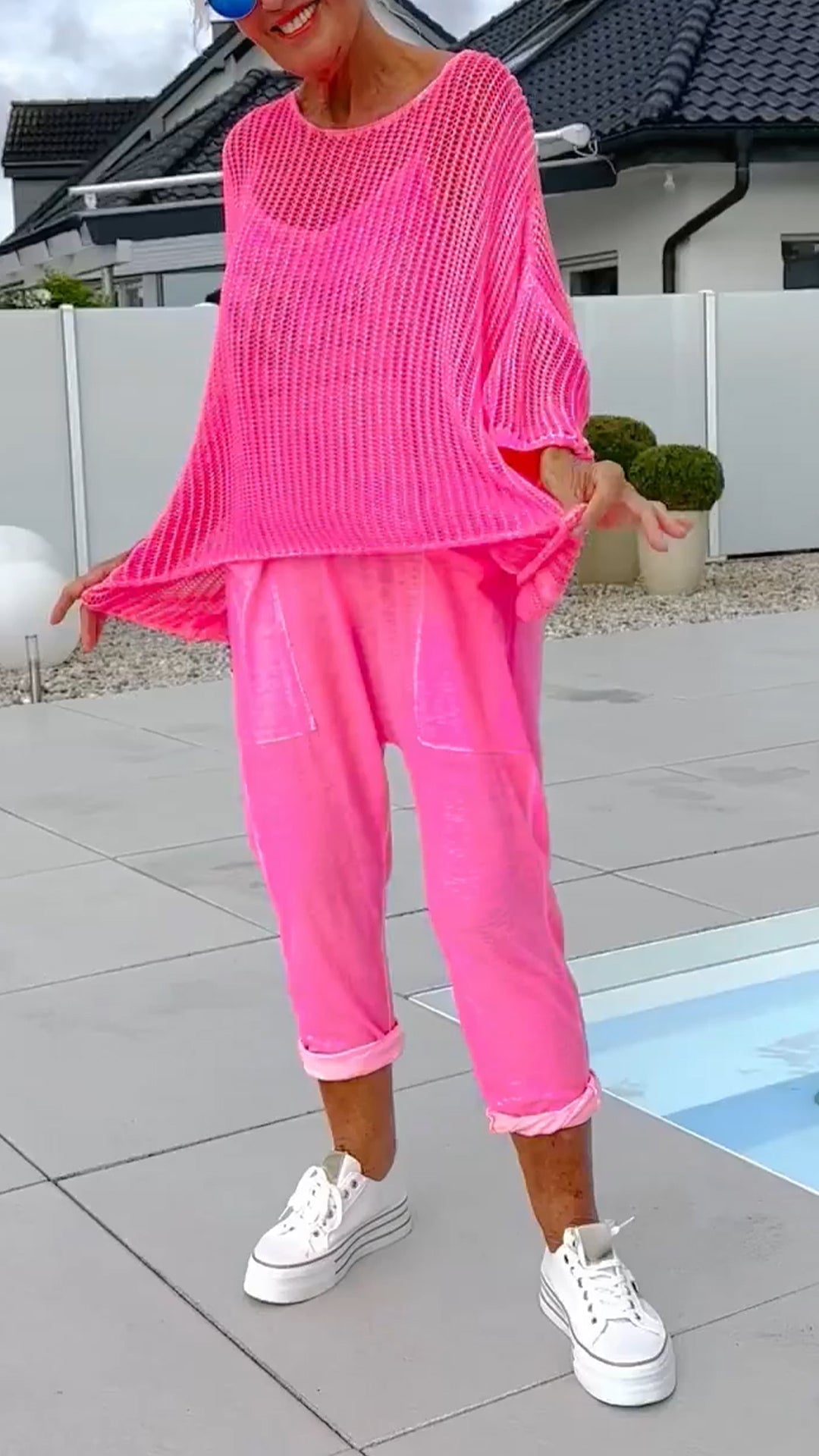 🌸Hängselbyxor med bokstavstryck för damer Jumpsuit+ Hollow Smock Casual Kostym