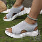 👡 Damen Strick-Plateausandalen ✨ Atmungsaktive bequeme Sommersandalen mit weicher Sohle für Stadt & Spaziergänge