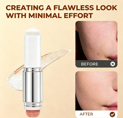 🎉KJØP 1, FÅ 1 GRATIS🎉 [OFFISIELT PRODUKT] BLANC Cover Cream Stick med avtakbar børste – koreansk fargeskiftende foundationstift med kollagenkapsler (0,45 oz)