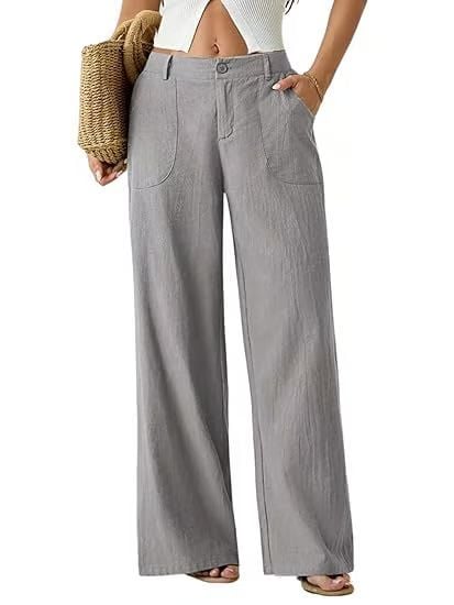 🔥 Neu 2026! 50% Rabatt Damen Leinen-Baumwoll Weite Hose 🤍 Hoher Bund, luftig für Sommer & Alltag