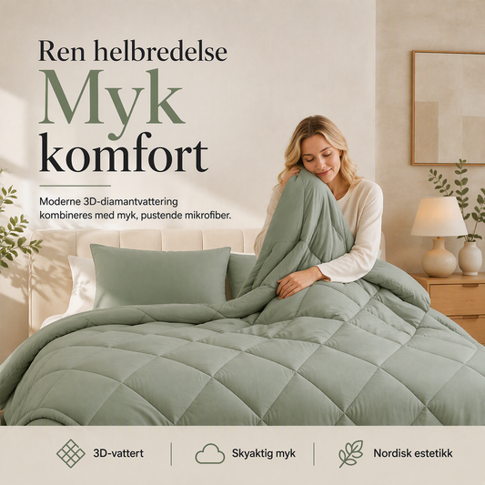 🛏️3-delt quiltet dynesett med pute