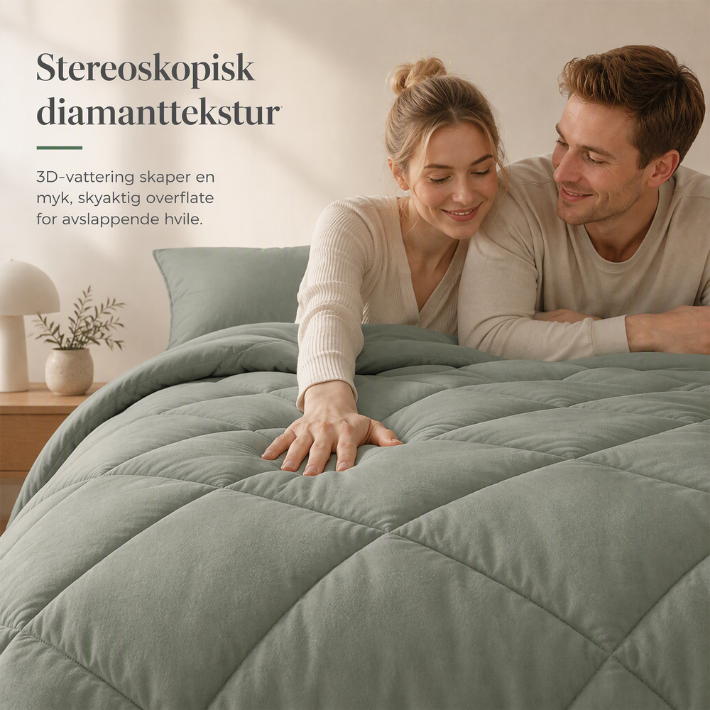 🛏️3-delt quiltet dynesett med pute