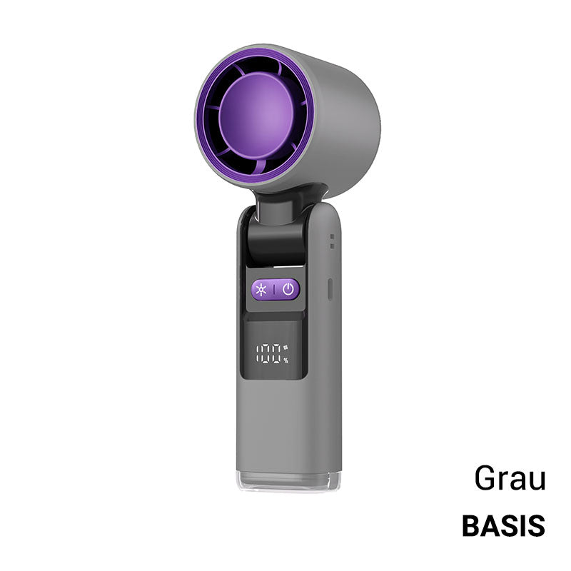 ❄️ SOMMERAKTION -50% NUR KURZE ZEIT! 🧊 Mini Handventilator mit Eiskühlfunktion – 4000mAh Akku, kompakt 183mm, 3 Farben Grau/Rosa/Weiß für Strand, Büro & Unterwegs