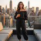 🖤 40% RABATT! Damen Off-Shoulder Jumpsuit aus Leinen – Lässig, elegant & für jeden Tag!