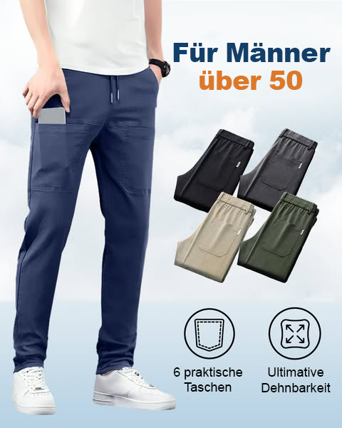 ⏰ Nur noch heute 50% Rabatt! 🏆 MultiPants hochelastische Herren Cargohose mit vielen Fächertaschen, strapazierfest & 5-fach dehnbar – perfekt für aktiven Alltag🏃‍♂️
