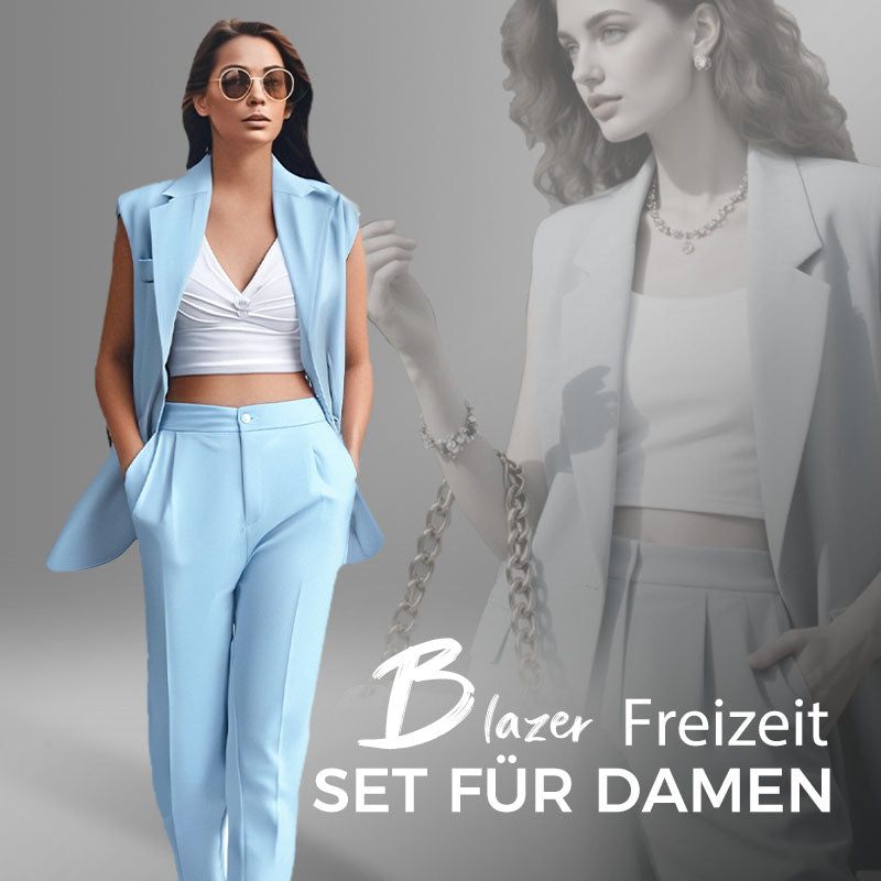 Versandkostenfrei ⏰ Nur noch heute 50% Rabatt! 👔💖 Damen Ärmelloser Blazer & High-Waist Hose Set – Modern & elegant für Büro, Festivals und besondere Anlässe ✨