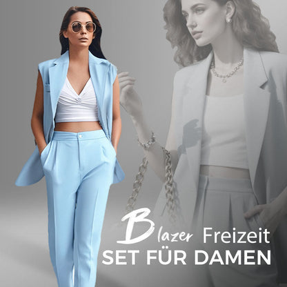 Versandkostenfrei ⏰ Nur noch heute 50% Rabatt! 👔💖 Damen Ärmelloser Blazer & High-Waist Hose Set – Modern & elegant für Büro, Festivals und besondere Anlässe ✨