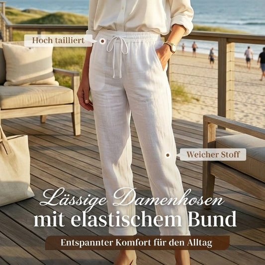 👖 55% RABATT! Damen Baumwoll-Leinenhose mit elastischem Bund – Lässig, atmungsaktiv & perfekt für Sommer!