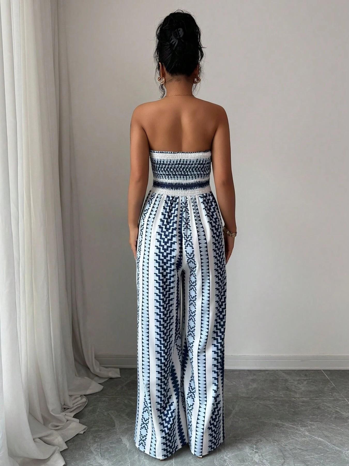 ✨Damen Jumpsuit Schulterfrei Floral im Boho-Stil – Eleganter Sommer-Overall mit Bardot-Ausschnitt – 50% Rabatt