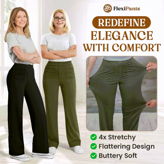 ⏰ Nur noch heute 58% Rabatt! 👖 FlexiPants Damen High-Waist Wide-Leg Hose mit 4-fach Stretch, buttery weichem Stoff, figurschmeichelndem Design & Taschen für Büro und Alltag ✨