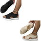 👡 Damen Strick-Plateausandalen ✨ Atmungsaktive bequeme Sommersandalen mit weicher Sohle für Stadt & Spaziergänge