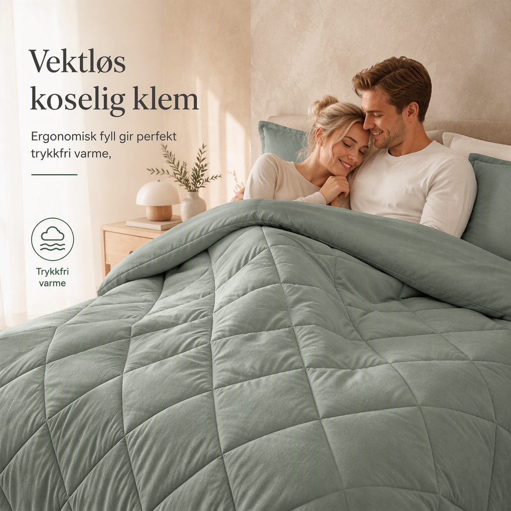 🛏️3-delt quiltet dynesett med pute