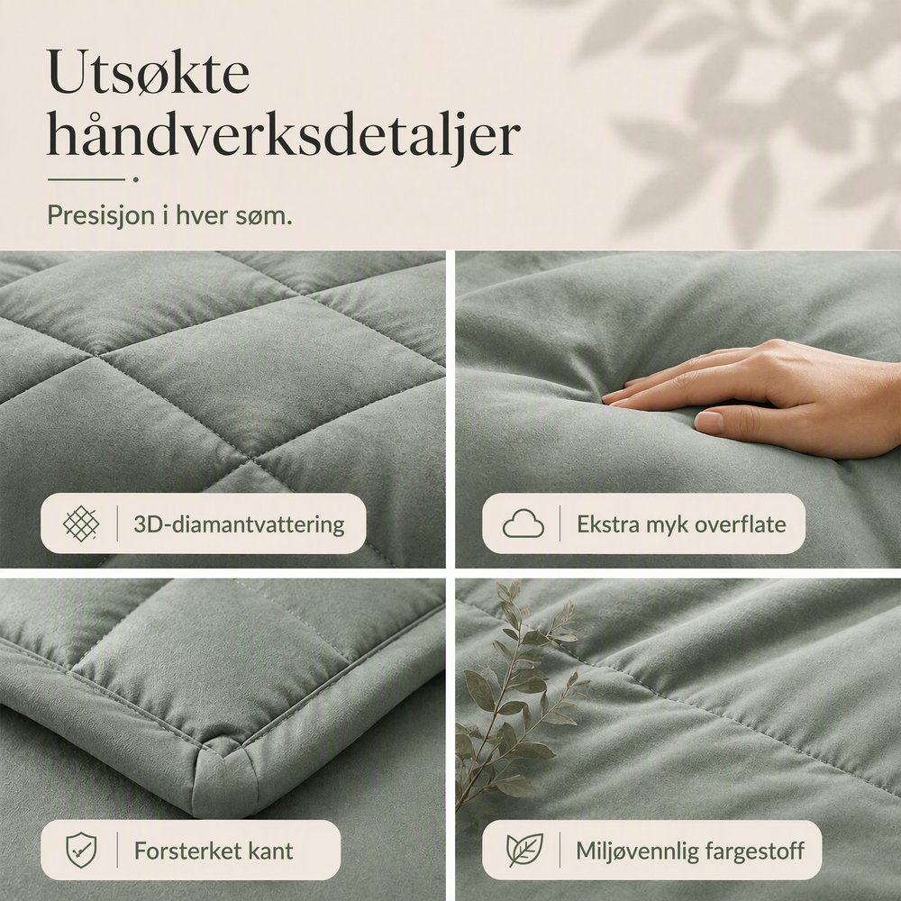 🛏️3-delt quiltet dynesett med pute