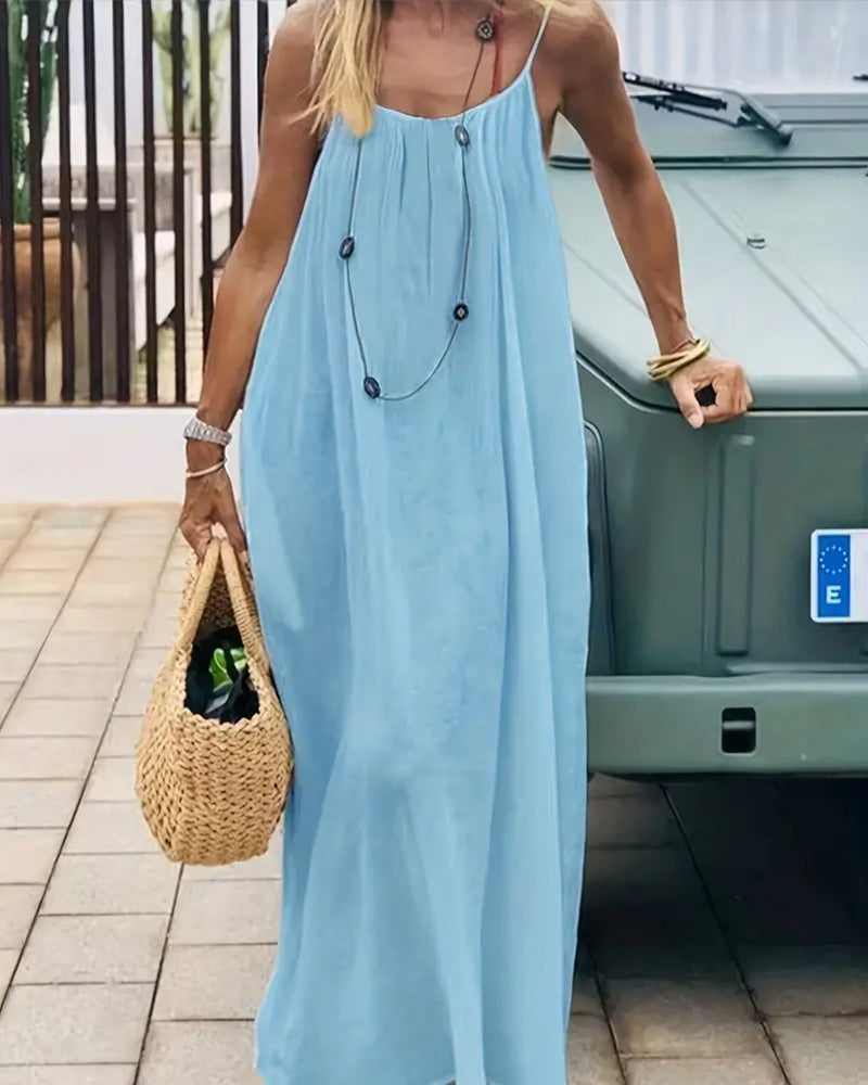 💃LETZTER TAG DES SALE – 50 % RABATT!!✨Einfarbiges rückenfreies Cami-Kleid für Damen💕