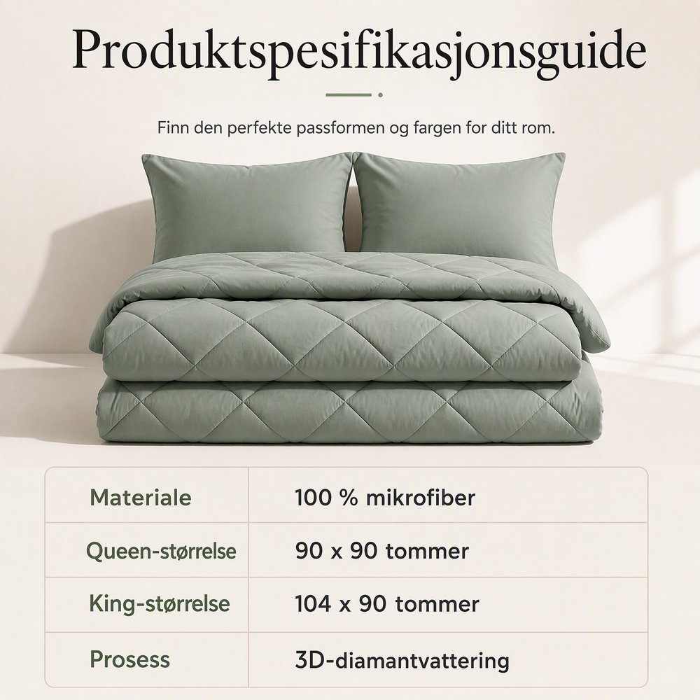🛏️3-delt quiltet dynesett med pute