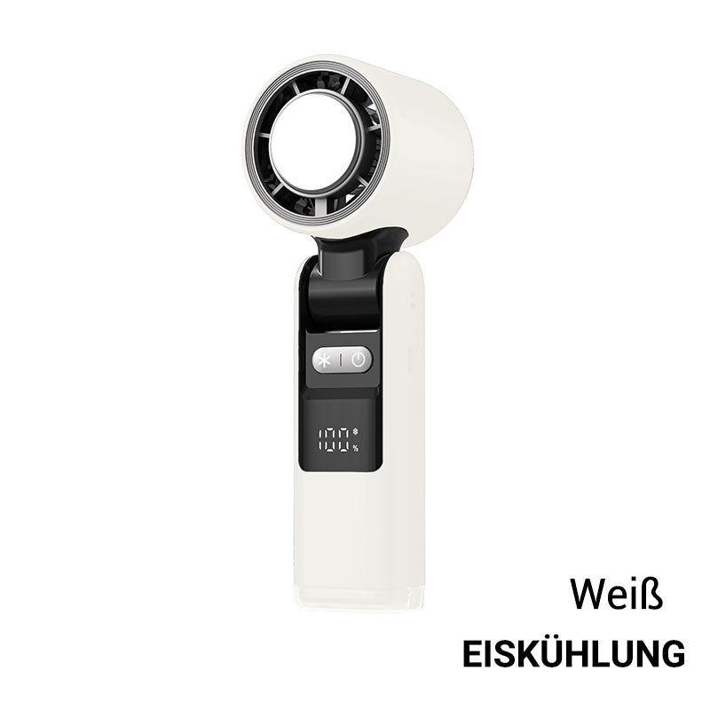❄️ SOMMERAKTION -50% NUR KURZE ZEIT! 🧊 Mini Handventilator mit Eiskühlfunktion – 4000mAh Akku, kompakt 183mm, 3 Farben Grau/Rosa/Weiß für Strand, Büro & Unterwegs