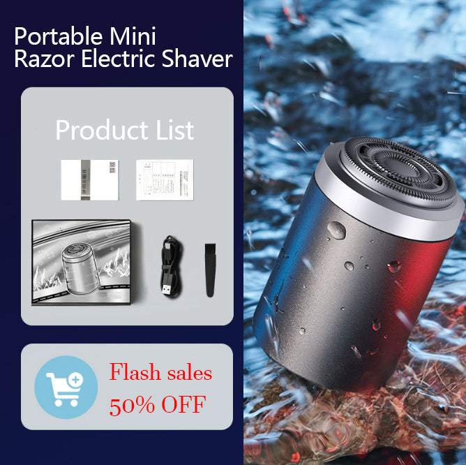 🪒 Mini Elektrorasierer ✨ Wasserdichter Reise Rasierer aus 304-Edelstahl | Nass&Trocken Mini Rasierapparat mit Digitalanzeige für Herren Unterwegs