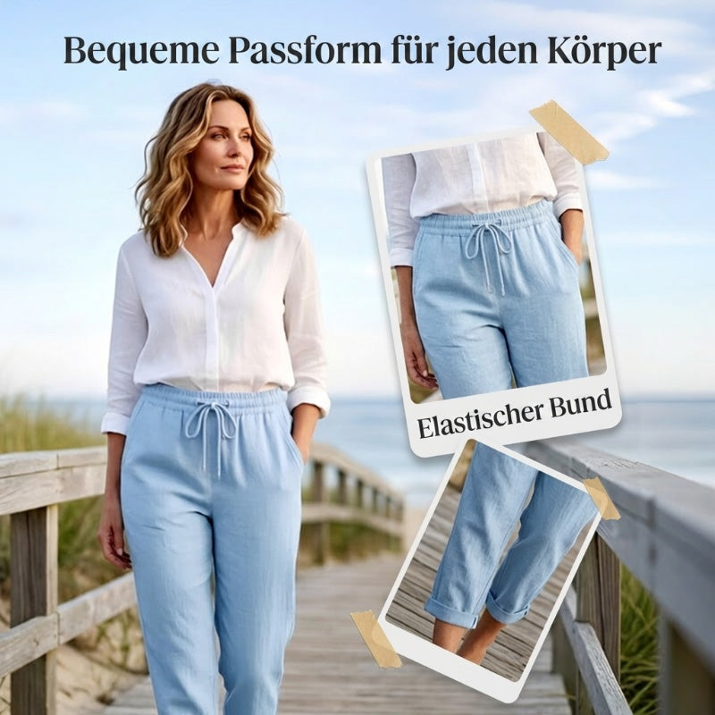 💕 50% RABATT! Damen Baumwoll-Leinenhose mit elastischem Bund – Lässig, bequem & atmungsaktiv!