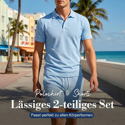👔 Lässiges Herren Polo & Shorts Set ✨ Sommerliches 2-teiliges Freizeit-Outfit für Strand, Stadt & Urlaub